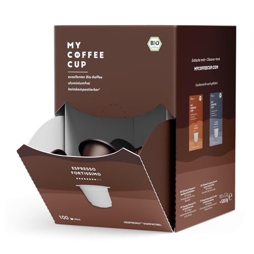 My Coffee Cup – MEGA BOX ESPRESSO FORTISSIMO – BIO-KAFFEE für Nespresso®³-Kapselmaschinen I 100% heim- und gartenkompostierbare I nachhaltig – 0% Alu von MY-COFFEE CUP