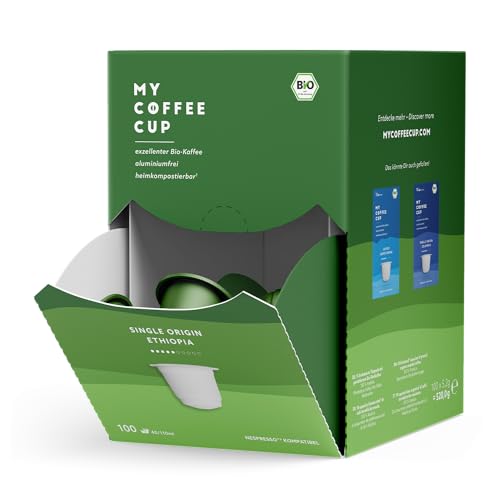 My Coffee Cup – MEGA BOX SINGLE ORIGIN ETHIOPIA – BIO-KAFFEE I Kaffeekapseln für Nespresso®³-Kapselmaschinen I 100% heim- und gartenkompostierbare I nachhaltig – 0% Alu von MY-COFFEE CUP