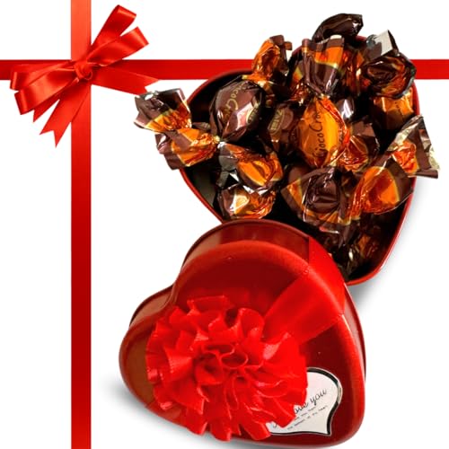 Baci Perugina - Idee Regalo Natale Naramaki - Uomo Donna - Scatola Cofanetto + 130gr Cioccolatini Baci Perugina Classico + Rosa Artificiale Pesca (TONDO GRIGIO ANTRACITE) von MYSELF