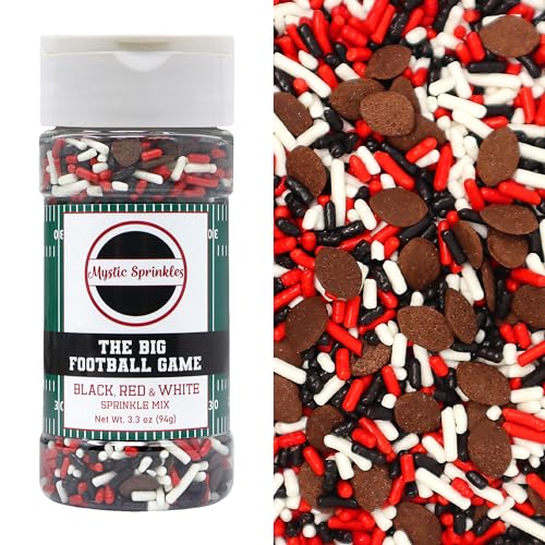 Mystic Sprinkles The Big Football Game Jimmy Mix 85 ml Flasche (Schwarz, Rot und Weiß Streumischung, 85 ml) von MYSTIC SPRINKLES