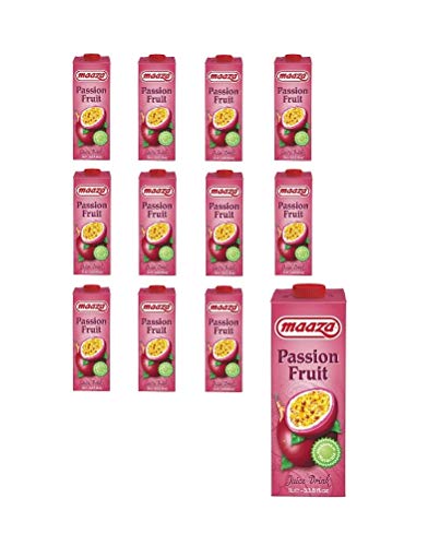 Passionsfrucht Juice 12L Maracuja Saft Passion Fruit Getränk (12x 1L) von Maaza