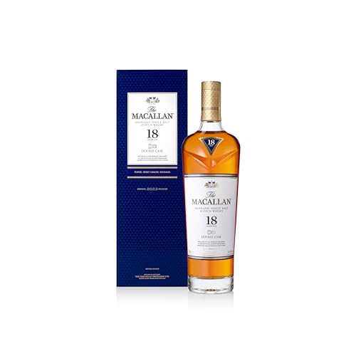 Macallan 18 Jahre, Double Cask, Single Malt Scotch Whisky, mit Geschenkverpackung, Noten von Trockenfrüchte, Ingwer und Toffee, 40% Vol, 700ml Einzelflasche von Macallan