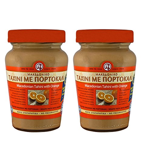 Haitoglou Mazedonisches Tahini Griechische Sesampaste mit Orange 700gr im Glas von Macedonian Tahini