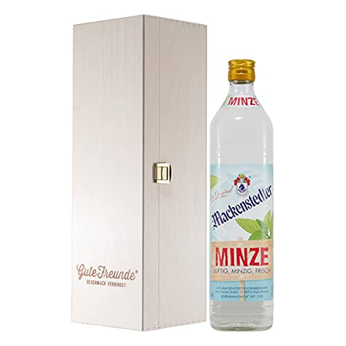 Mackenstedter Minze Likör mit Geschenk-Holzkiste von Mackenstedter