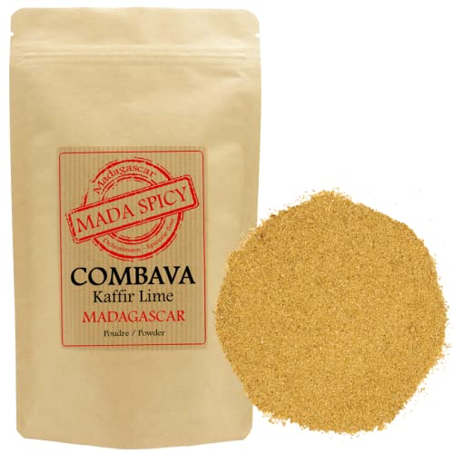 Madagaskar kaffir limette « combawa » gemahlen 100g. Gourmet qualität.Wiederverschließbaren Tasche. von Mada Spicy