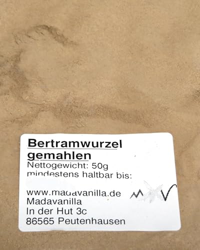 50g Bertramwurzel gemahlen Bertram Pulver von Madavanilla