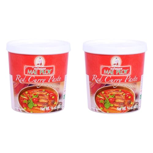 Mae Ploy Würzpaste Curry rot Cup (1 x 400 g) (Packung mit 2) von Mae Ploy