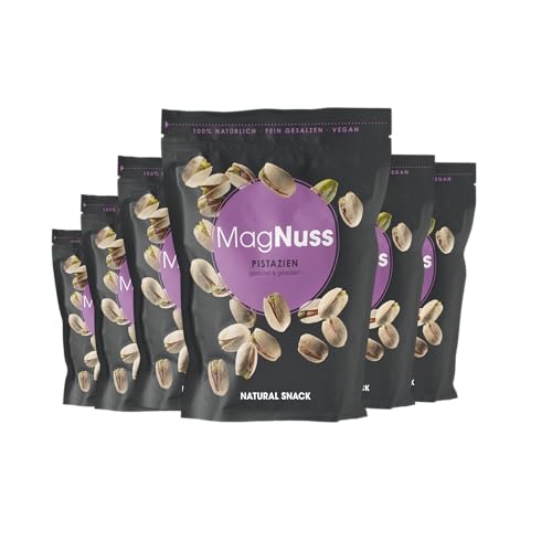 MagNuss Geröstete & gesalzene Pistazien | Knackige Snack-Delikatesse | 6x 200g-Packung | Premium-Qualität | Vegan und glutenfrei von MagNuss