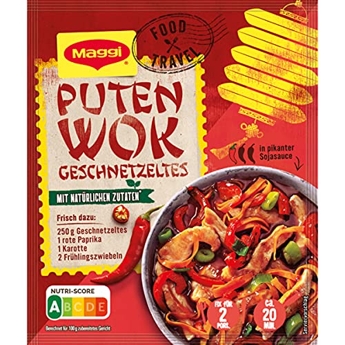 Maggi Food Travel Fix für Puten Wok Geschnetzeltes Asia Pfanne 37g von FOXCUP