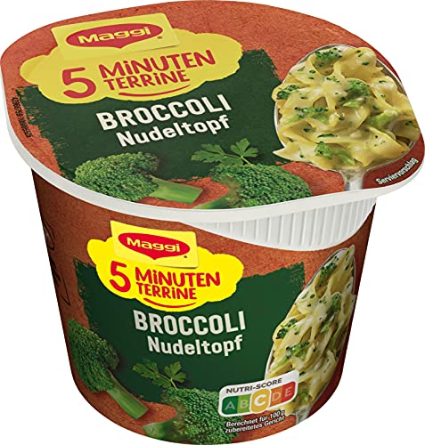 MAGGI 5 Minuten Terrine Broccoli Nudeltopf, leckeres Fertiggericht, Instant-Nudeln, mit Petersilie, 1er Pack (1 x 50g) von Maggi