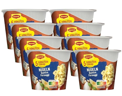 MAGGI 5 Minuten Terrine Nudeln Quattro Formaggi, 8er Pack (8 x 58g) von Maggi