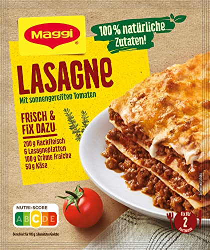 MAGGI Fix für Lasagne, Würzmischung, 100% natürliche Zutaten, für 2 Portionen, 10er Pack (1 x 30g Packung) von Maggi