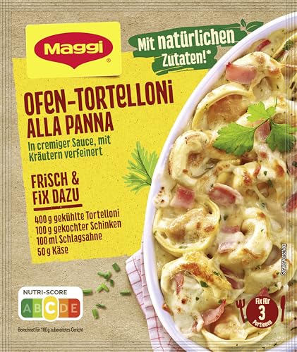 MAGGI Fix für Ofen-Tortelloni alla panna, Würzmischung, mit natürlichen Zutaten*, für 3 Portionen, 1er Pack (1 x 36g) von Maggi