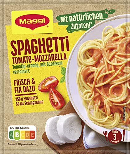 MAGGI Fix für Spaghetti Tomate-Mozzarella, Würzmischung, mit natürlichen Zutaten*, für 3 Portionen, 1er Pack (1 x 40g) von Maggi