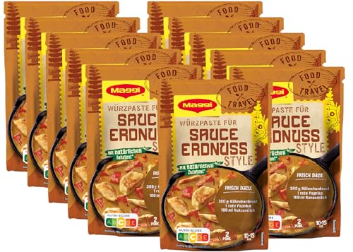 MAGGI Food Travel Würzpaste für Sauce Erdnuss Asian Style (Ohne Konservierungsstoffe, Vegetarisch) 11er Pack (11 x 65g) von Maggi