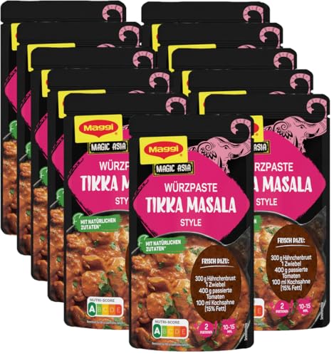 MAGGI Food Travel Würzpaste für Tikka Masala Style (Ohne Konservierungsstoffe, Vegetarisch) 11er Pack (11 x 65g) von Maggi