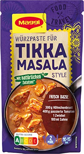 MAGGI Food Travel Würzpaste für Tikka Masala Style (Ohne Konservierungsstoffe, Vegetarisch) 1er Pack (1 x 65g) von Maggi