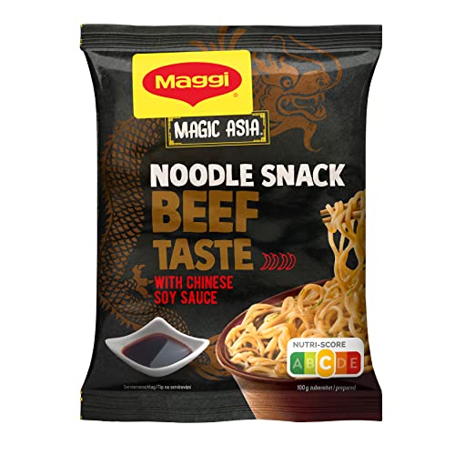 MAGGI Magic Asia Instant Nudel Snack Rind, asiatisches Fertiggericht, 12er Pack (12 x 62g) von Maggi