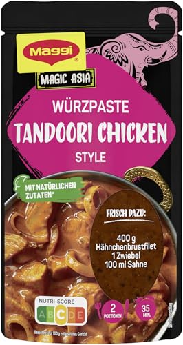 MAGGI Magic Asia Würzpaste für Tandoori Chicken Style (Ohne Konservierungsstoffe, Vegetarisch), 1er Pack (1 x 65g) von Maggi