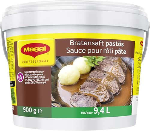 MAGGI Professional Bratensaft pastös, keine kennzeichnungspflichtige Allergene, Ergiebigkeit 9,4 L, 1er Pack (1x 900g GastroBox) von Maggi