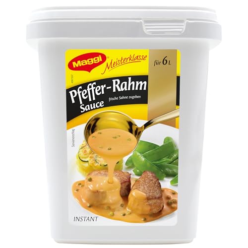 MAGGI Professional Pfeffer-Rahm Sauce, keine kennzeichnungspflichtige Zusatzstoffe, Ergiebigkeit 6L, 1er Pack (750g GastroBox) von Maggi