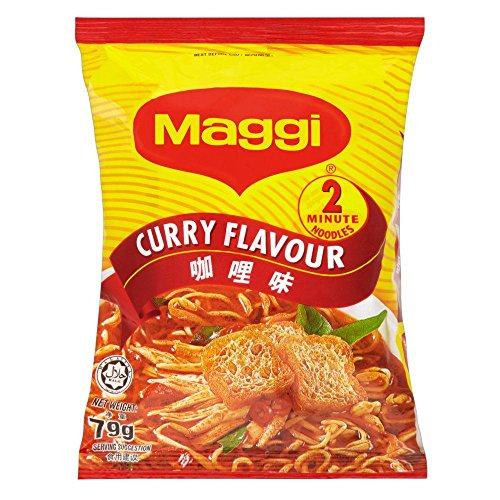 Maggi 2 Minuten Nudeln Curry Geschmack - 79g 2 x 4 - 4-er Pack von Maggi