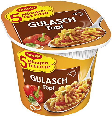 Maggi 5 Minuten-Terrine Gulaschtopf, 8er Pack (8 x 61 g) von Maggi