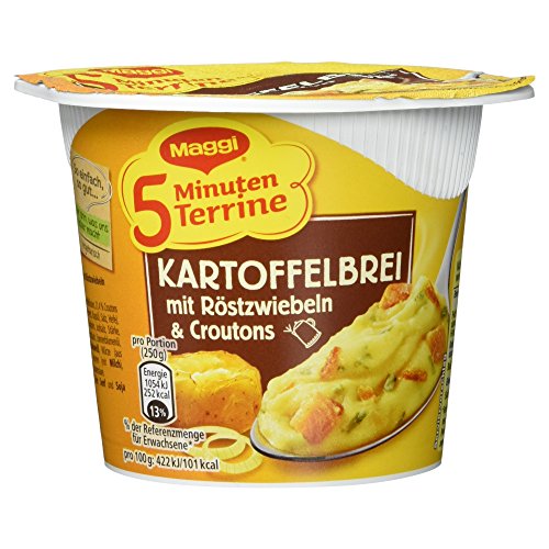 Maggi 5-Minuten Terrine Kartoffelbrei mit Röstzwiebeln und Croutons, 56 g von Maggi