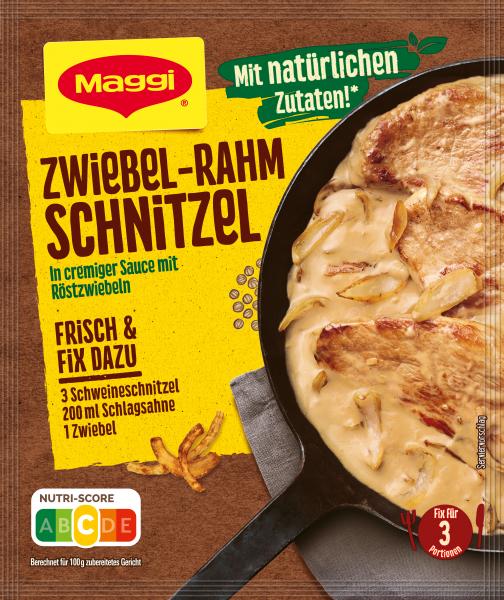 Maggi Fix für Zwiebel Rahm Schnitzel von Maggi