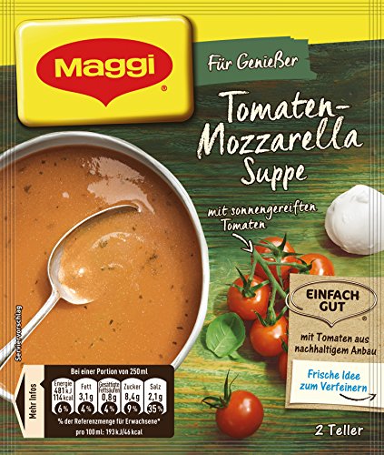 Maggi Für Genießer Tomaten-Mozzarella Suppe, ergibt 2 Teller, 1er Pack (1 x 59g) von Maggi