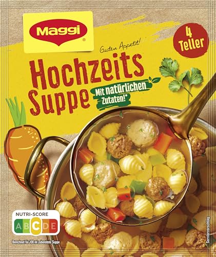 Maggi Guten Appetit, Hochzeits Suppe, 57g Beutel, ergibt 4 Teller, 10er Pack (1 x 57g) von Maggi