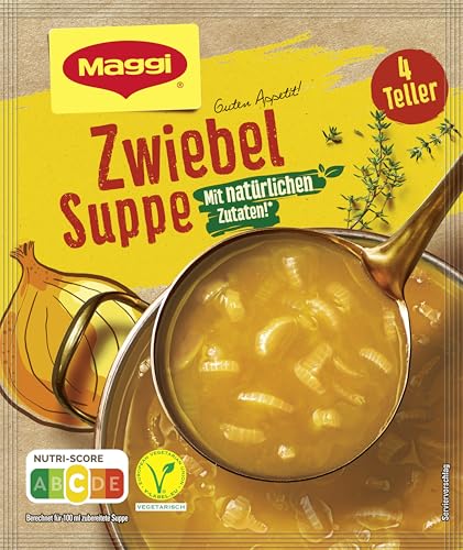 Maggi Guten Appetit, Zwiebel Suppe, 55g Beutel, ergibt 4 Teller, 1er Pack (1 x 55g) von Maggi