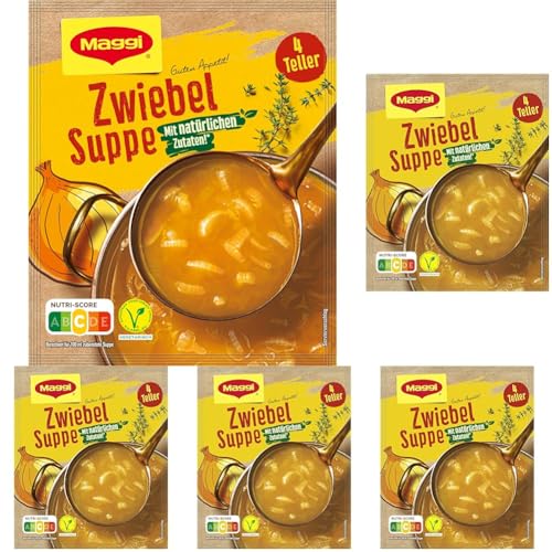 Maggi Guten Appetit, Zwiebel Suppe, 55g Beutel, ergibt 4 Teller, 5er Pack (1 x 55g) von Maggi