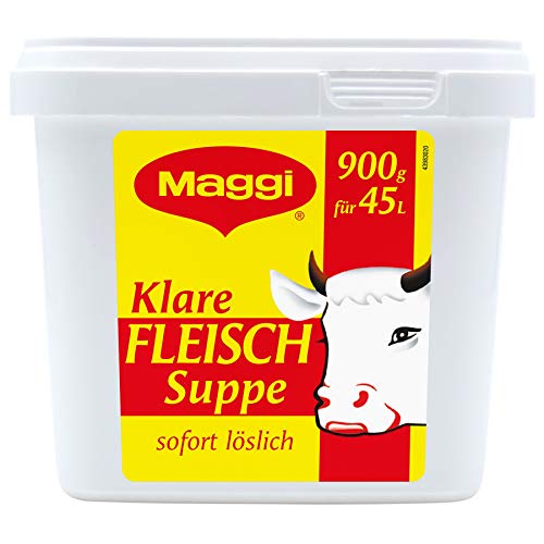 Maggi Klare Fleischsuppe aus Fleischextrakt mit Kräutereinlage & fein gehacktem Gemüse, Sofort löslich, 1er Pack (1 x 900g Gastro Box) von NESTLE PROFESSIONAL