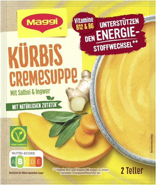 Maggi Kürbis Cremesuppe mit Salbei und Ingwer von Maggi