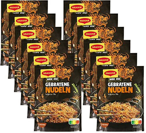 MAGGI Magic Asia Gebratene Nudeln, leckeres Fertiggericht, Instant-Nudeln, asiatisch gewürzt, 12er Pack (12 x 121g) von Maggi