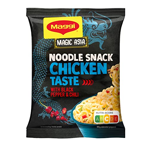 Maggi Magic Asia Instant Nudel Snack Huhn, asiatisches Fertiggericht, 12er Pack (12 x 65g) von Maggi