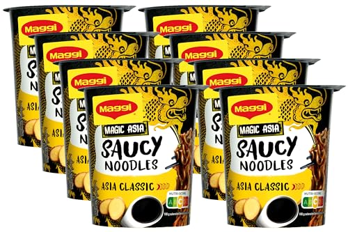 Maggi Magic Asia Saucy Noodles Asia Classic Cup, 8er Pack (8x75g) von Maggi