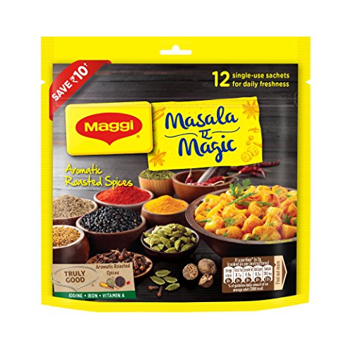 Maggi Masala-ae-Magic Share Tasche, 78 g, Indien, Vegetarisch, 12 Einweg-Beutel (je 12 Einheiten x 6,5 Gramm) von Maggi