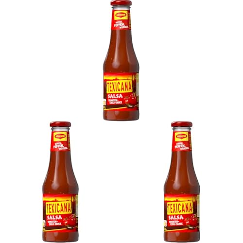 Maggi Texicana Salsa, Pikante Scharfe Chili und Tomaten Sauce mit Jalapeño-Chilies, Würzsauce, 3er Pack (1x 500ml) von Maggi