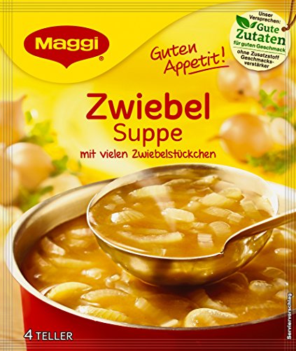 Maggi Guten Appetit, Zwiebel Suppe, 55g Beutel, ergibt 4 Teller, 1er Pack (1 x 55g) von Maggi