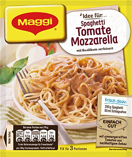 Maggi fix & frisch, Spaghetti Tomate-Mozzarella, 18x 40 g Beutel von Maggi