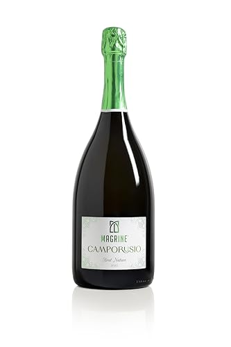 Magrine | Camporusio Brut Nature „Authentischer Traditionsgeschmack“ Italienischer Schaumwein im Uralten Verfahren Dosage Zero mit Hefesatz 100% Glera-Trauben Handverlesen und Handgeerntet Magnum 1,5L von Magrine