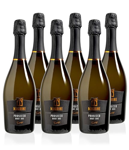 Magrine | Prosecco DOC Brut „Unsere Exzellenten Perlen“ Italienischer Schaumwein im Charmat-Verfahren Prosecco DOC aus Treviso mit 100% Glera-Trauben 6 Flaschen à 750 mL von Magrine