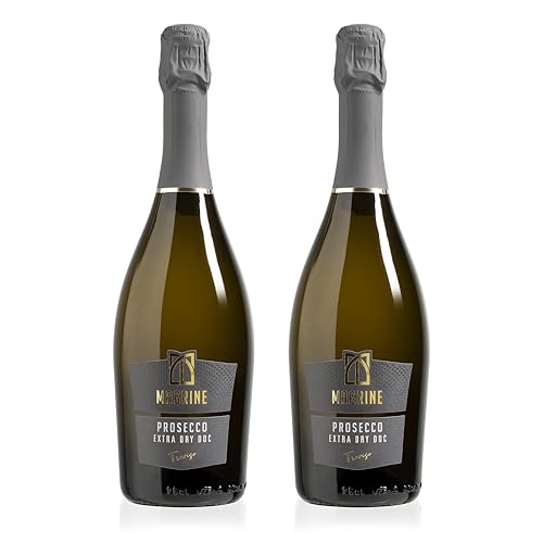 Magrine | Prosecco DOC Extra Trocken „Der begehrteste Prosecco DOC“ Italienischer Schaumwein im Charmat-Verfahren Prosecco DOC aus Treviso mit 100% Glera-Trauben 2 Flaschen à 750 mL von Magrine