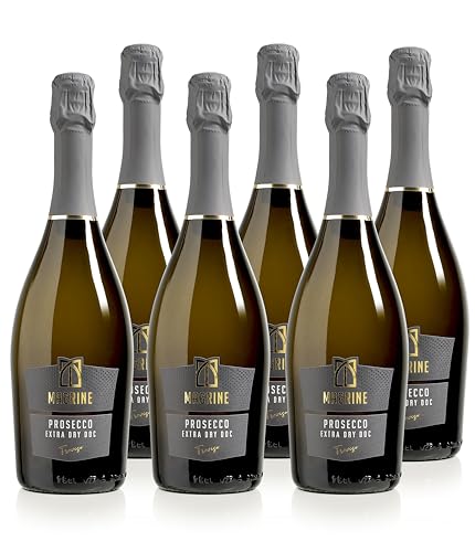 Magrine | Prosecco DOC Extra Trocken „Der begehrteste Prosecco DOC“ Italienischer Schaumwein im Charmat-Verfahren Prosecco DOC aus Treviso mit 100% Glera-Trauben 6 Flaschen à 750 mL von Magrine