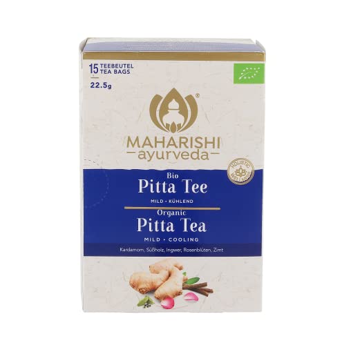 Maharishi Ayurveda Pitta Tee | Bio | ayurvedischer Kräuter- & Gewürztee | fein und mild | mit Rosenblütenblättern | 15 Teebeutel | 1er Pack von Maharishi Ayurveda