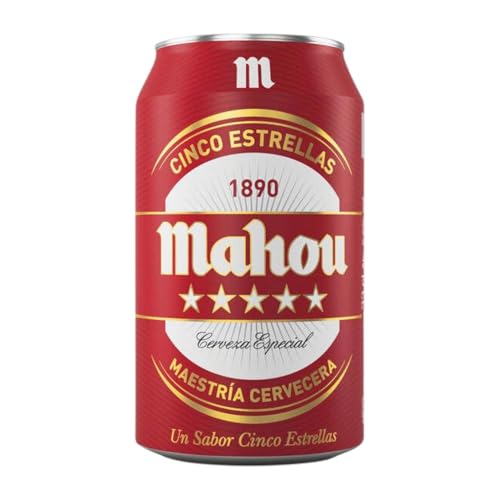 Bier 24 Einheiten Box Mahou 5 Estrellas Alu-Dose 33 cl von Mahou SA