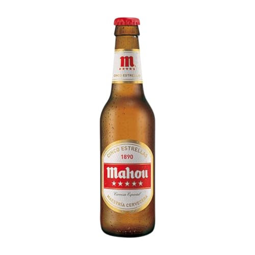 Bier 24 Einheiten Box Mahou 5 Estrellas Drittel-Liter-Flasche 33 cl von Mahou SA