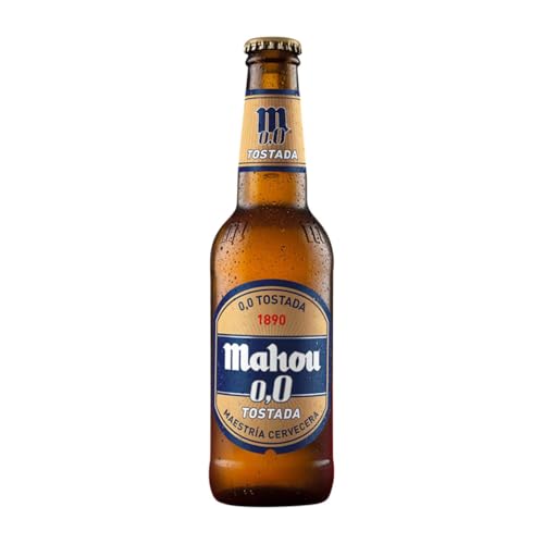 Bier 24 Einheiten Box Mahou Tostada 0,0 Drittel-Liter-Flasche 33 cl Sin Alcohol von Mahou SA